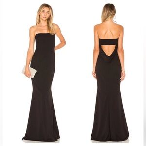 Katie May Mary Kate Gown in Black Strapless Maxi Dress